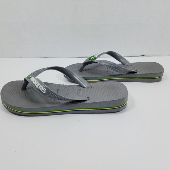 Havaianas Big kids Brazil logo Grey Thong Flip flop Size 31-32 - Picture 2 of 6